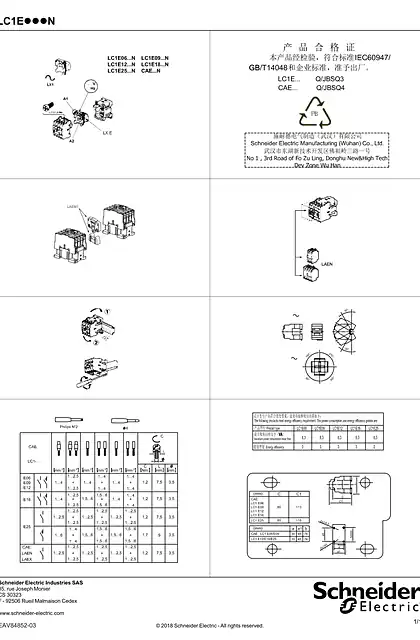 schneider施耐德EasyPact LC1E06-25 说明页